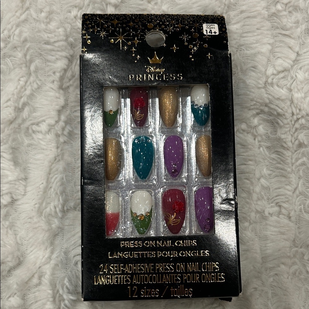 Spencer’s x Disney Princess Colorful Press-On Nails 24 set new in box